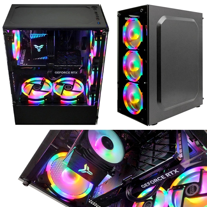 ゲーミングPC デスクトップパソコン ブラック GeForce RTX3050 第12世代 Intel Corei5 12400F Windows11 NVMe M.2 SSD500GB メモリ16GB ゲーミングパソコン eスポーツ PASOUL 煌