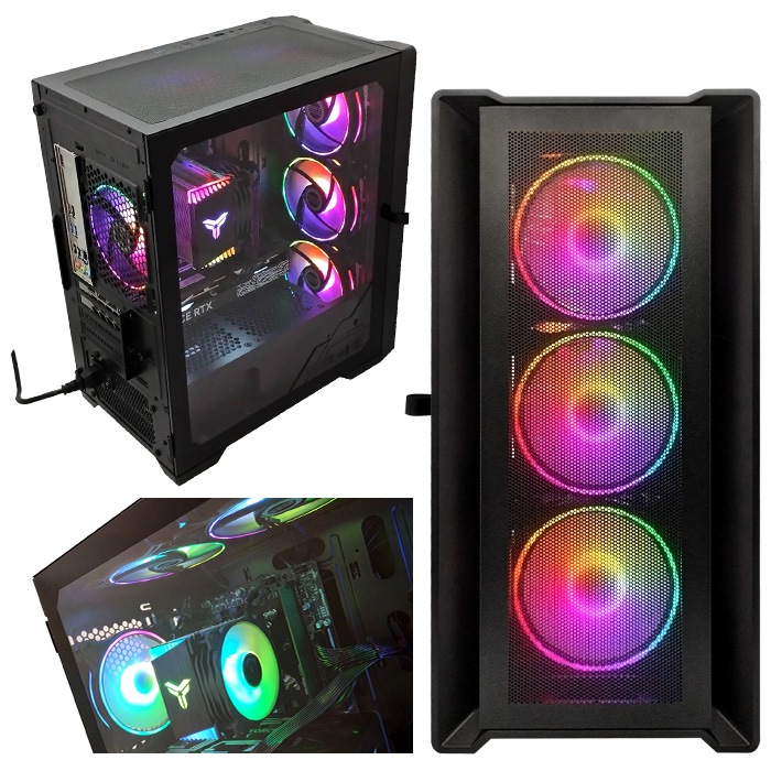 ゲーミングPC デスクトップパソコン ブラック メッシュ AMD Radeon RX7600 第14世代 Intel Corei7 14700F Windows11 NVMe M.2 SSD500GB メモリ16GB ゲーミングパソコン eスポーツ PASOUL 煌