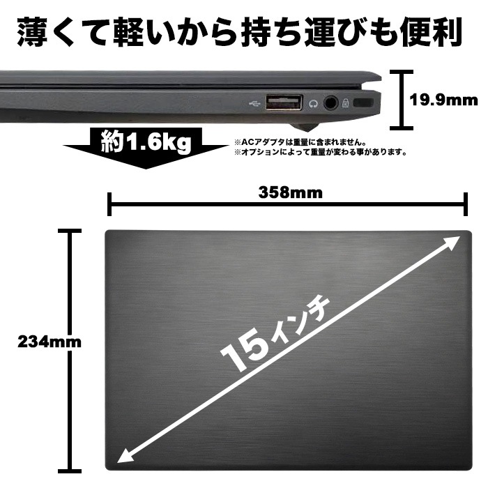 ノートパソコン PASOUL NC15J [マットグレイ] 15.6インチワイド Windows11 Intel Pentium GOLD 6500Y NVMe PCIe3.0 SSD500GB メモリ12GB フルHD 1920×1080 デュアルWifi Bluetooth USB3.0 Type-C HDMI WEBカメラ JIS規格 日本語配列キーボード