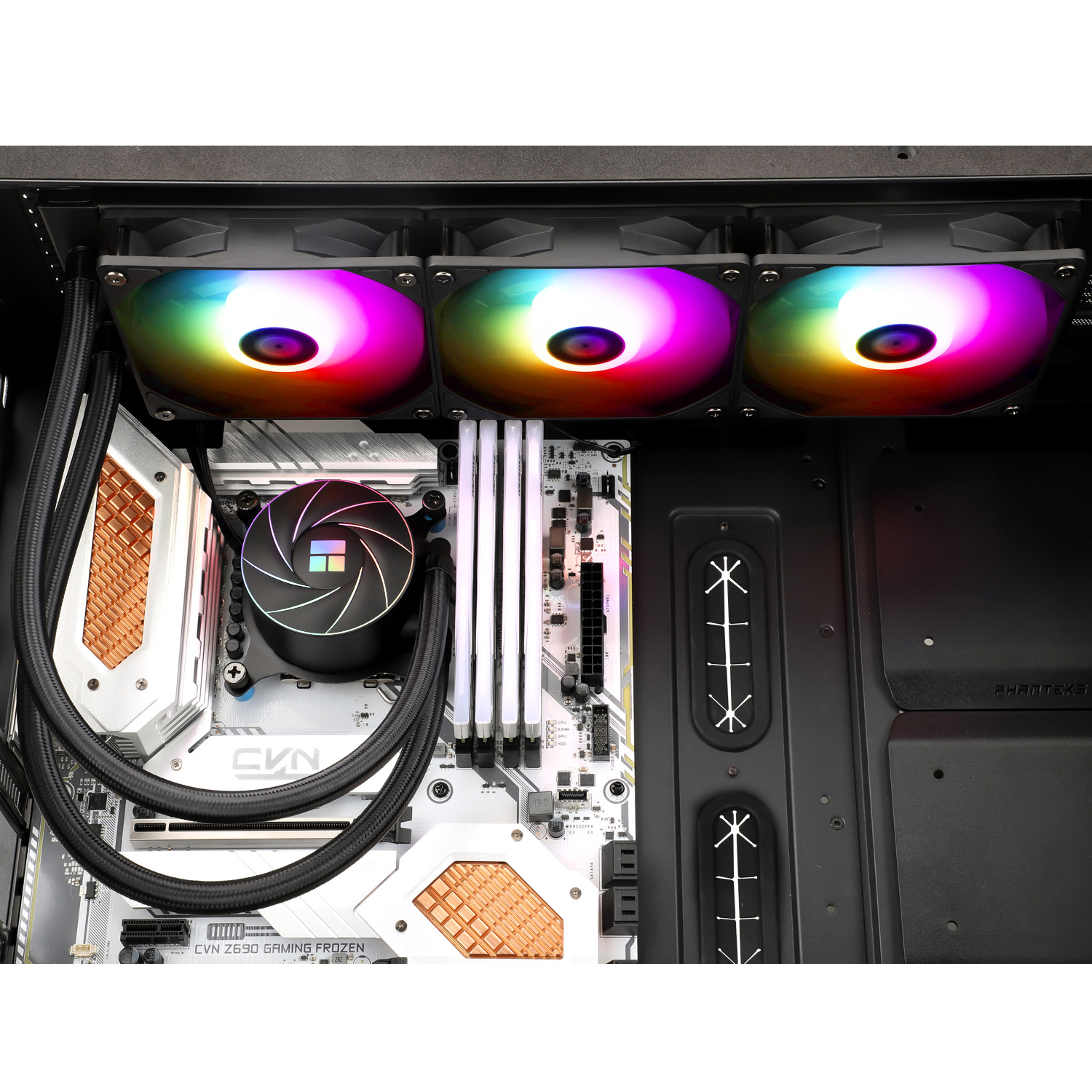 【AE360黒】CPUクーラー CPU冷却ファン 黒 簡易水冷 360mm LEDライト RGB 光る 静音 水冷ファン ARGBファン 一体型 液体冷却ラジエーター 水冷クーラーシステム Intel+AMD両対応 カラー発光ファン ゲーミングパソコン用 Thermalright Aqua Elite 360