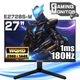 PASOUL ゲーミングモニター IPASON E2728S-M 27インチワイド ブラック LED液晶 WQHD 2560×1440 16:9 180Hz 1ms VAパネル LEDバックライト付 非光沢 ノングレア 液晶ディスプレイ HDMI2.0 DisplayPort1.4 HDR10 チルト/スイベル/ピボット/高さ調整 VESA規格