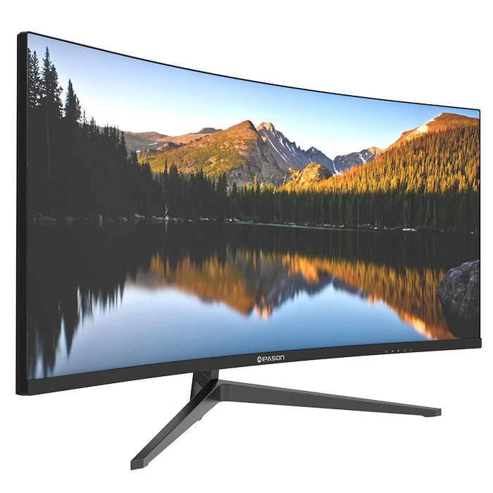 IPASON E342BW-J ゲーミングモニター 34インチ 曲面 ウルトラワイド ブラック UWQHD 3440×1440 165Hz 1ms VAパネル 非光沢 HDMI DP LED液晶モニター IPASON E342BW-J