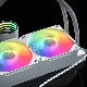 【EA5白】CPUクーラー CPU冷却ファン 白 簡易水冷 360mm LEDライト RGB 光る 静音 水冷ファン ARGBファン 一体型 液体冷却ラジエーター 水冷クーラーシステム Intel+AMD両対応 カラー発光ファン ゲーミングパソコン用 ECONOMIC AIO 5 WHITE Pro Artist