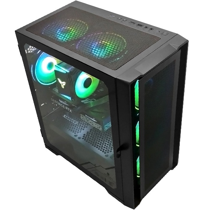 ゲーミングPC デスクトップパソコン ブラック メッシュ GeForce RTX2060 AMD Ryzen5 5600GT Windows11 NVMe M.2 SSD500GB メモリ16GB ゲーミングパソコン eスポーツ PASOUL 煌