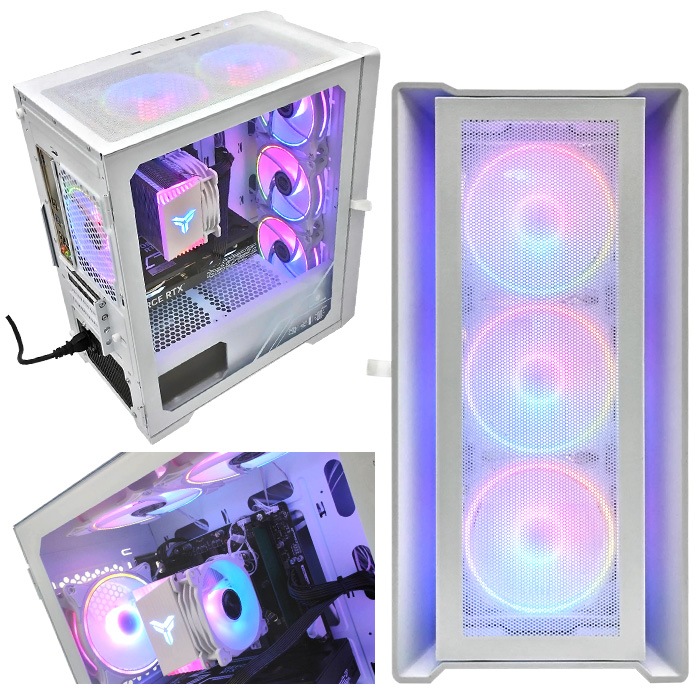 ゲーミングPC デスクトップパソコン ホワイト メッシュ AMD Radeon RX7600 第14世代 Intel Corei7 14700F Windows11 NVMe M.2 SSD500GB メモリ16GB ゲーミングパソコン eスポーツ PASOUL 煌