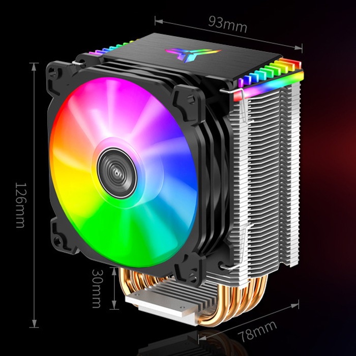 CR-1400ARGB黒】 CPUクーラー CPU冷却ファン 黒 9cm LEDライト ARGB