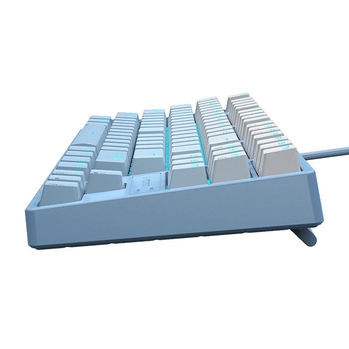 E-YOOSO ゲーミングキーボード Z-87 ライトブルー 青軸 US配列 メカニカルキーボード 有線キーボード LEDライト 光る バックライト付き PC/Windows/Mac OS対応 ゲーミング用