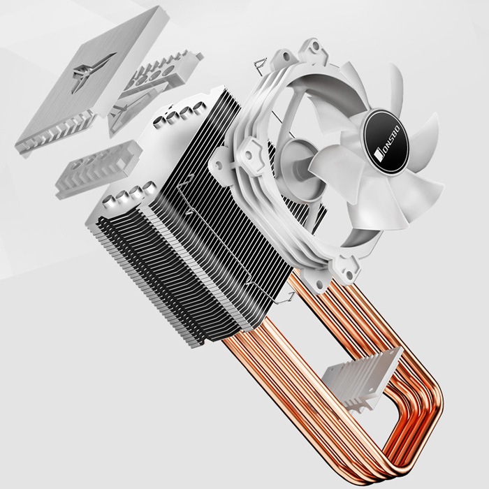 【CR-1400ARGB白】 CPUクーラー CPU冷却ファン 白 9cm LEDライト ARGB対応 光る 静音 空冷 放熱フィン 4ピン 純銅ヒートパイプ 空冷ラジエーター カラー発光ファン ゲーミングパソコン用