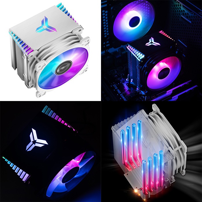 CR-1400ARGB白】 CPUクーラー CPU冷却ファン 白 9cm LEDライト ARGB