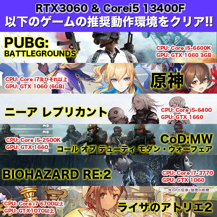 ゲーミングPC デスクトップパソコン ブラック メッシュ GeForce RTX3060 第13世代 Intel Corei5 13400F Windows11 NVMe M.2 SSD500GB メモリ16GB ゲーミングパソコン eスポーツ PASOUL 煌
