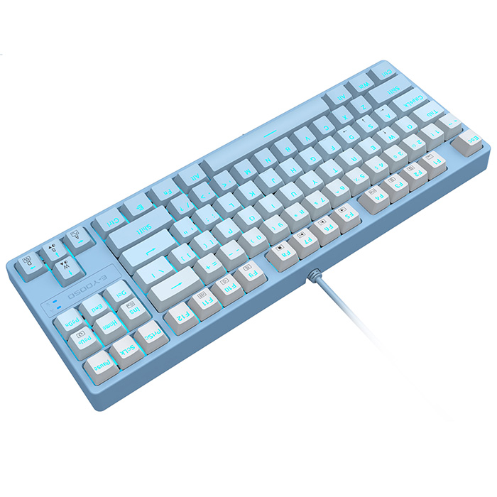 E-YOOSO ゲーミングキーボード Z-87 ライトブルー 赤軸 US配列