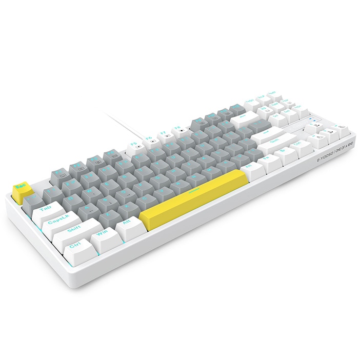 メカニカルキーボード　US配列　青軸　ゲーミング Amazon | e元素ゲーミングキーボード 青軸を採用 テンキーレスUS