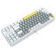 E-YOOSO ゲーミングキーボード Z-87 ホワイト/グレー 青軸 US配列 メカニカルキーボード 有線キーボード LEDライト 光る バックライト付き PC/Windows/Mac OS対応 ゲーミング用
