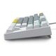 E-YOOSO ゲーミングキーボード Z-87 ホワイト/グレー 青軸 US配列 メカニカルキーボード 有線キーボード LEDライト 光る バックライト付き PC/Windows/Mac OS対応 ゲーミング用