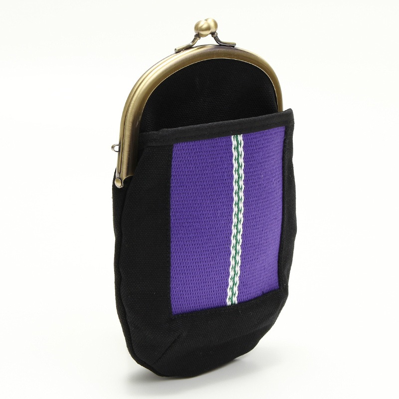 がま口2WAYポーチ（パープル×ブラック）