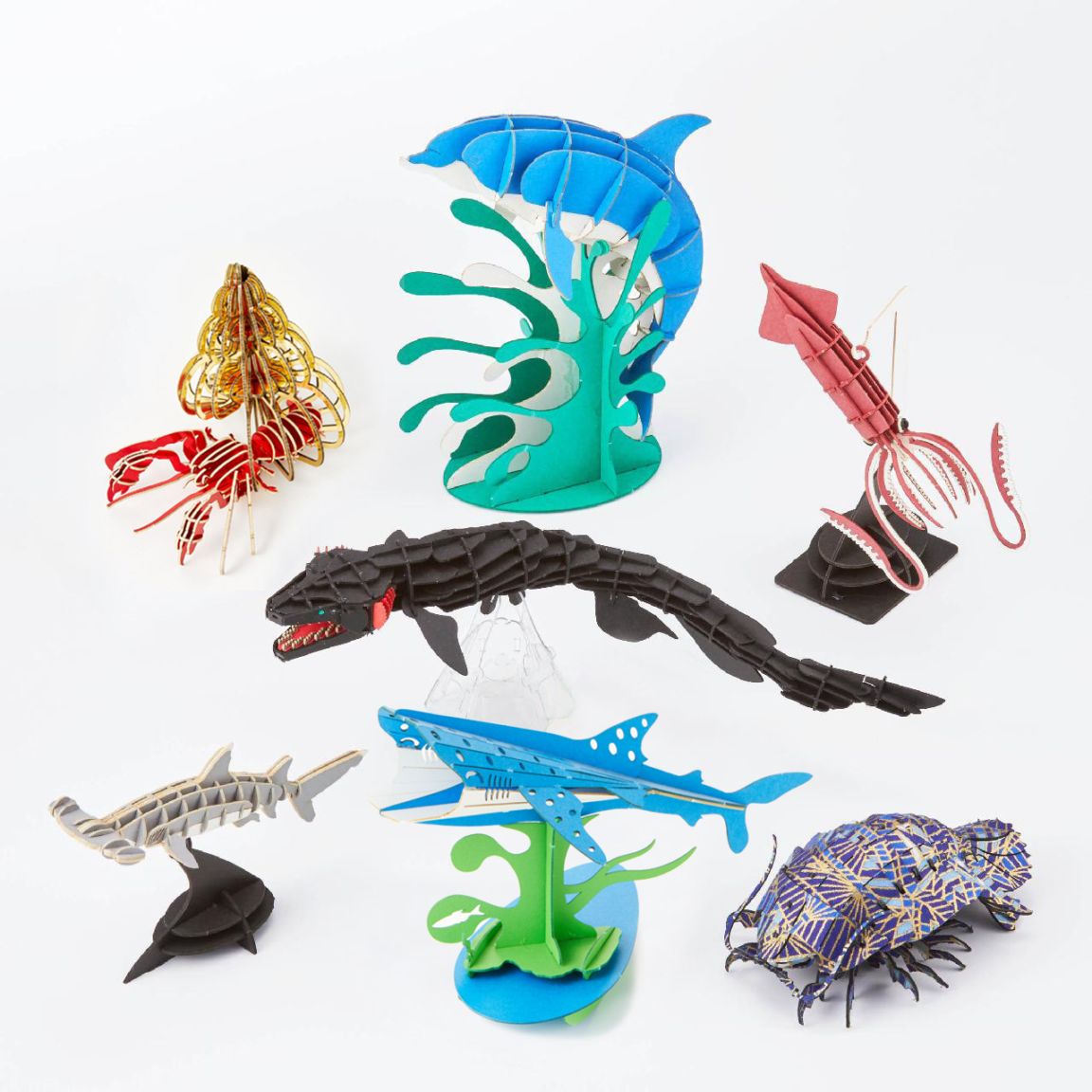 3D立体ペーパーパズル/3D Paper Puzzle,海と水の生き物/Sea and Water