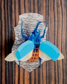 ■＜昆虫標本＞カブトムシ(ブルー) 3D立体ペーパーパズル 壁掛けタイプ