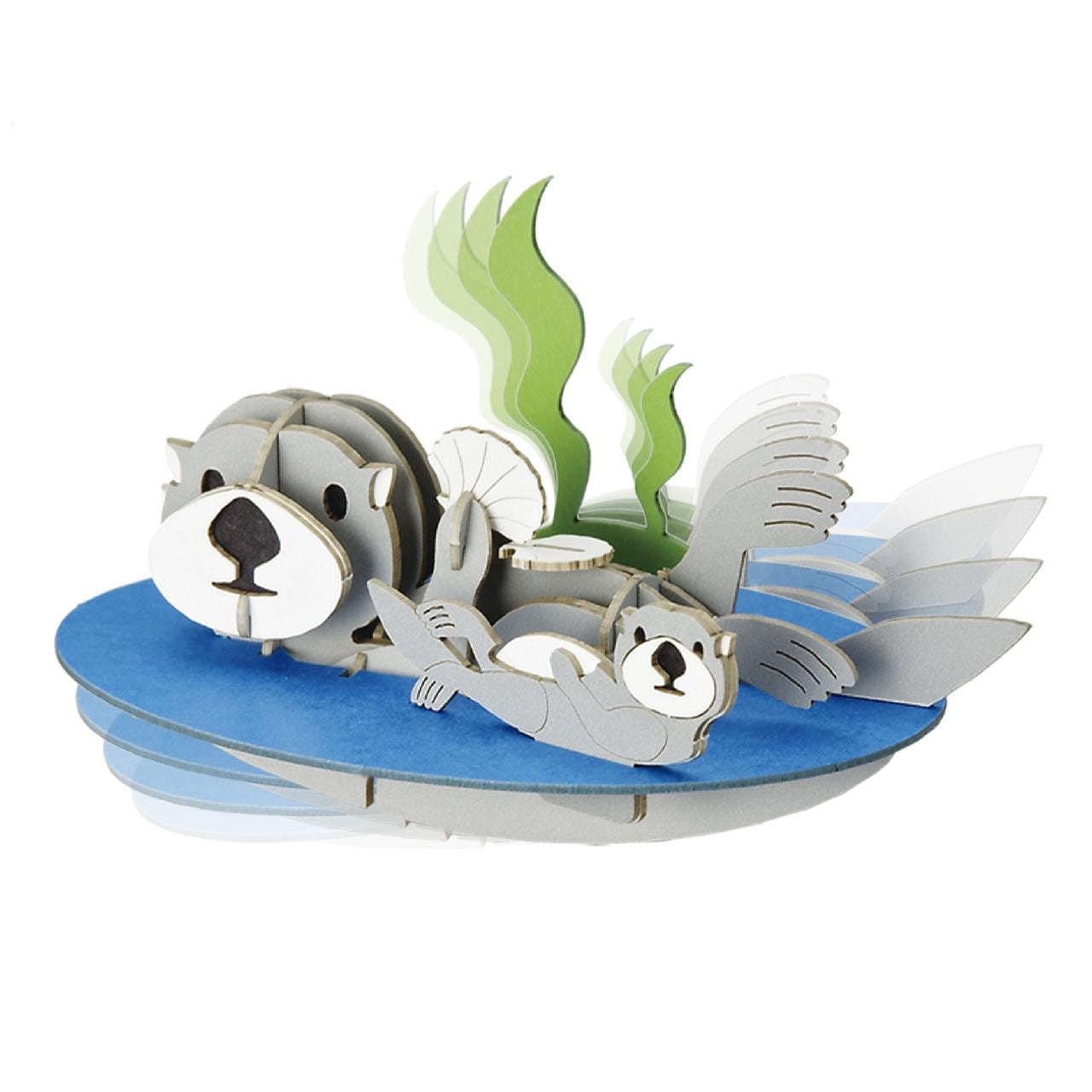 kawaii ラッコの親子 3D立体ペーパーパズル