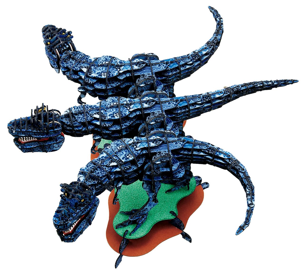 DX＜越前和紙＞ティラノサウルス(MOVE)(藍) 3D立体ペーパーパズル