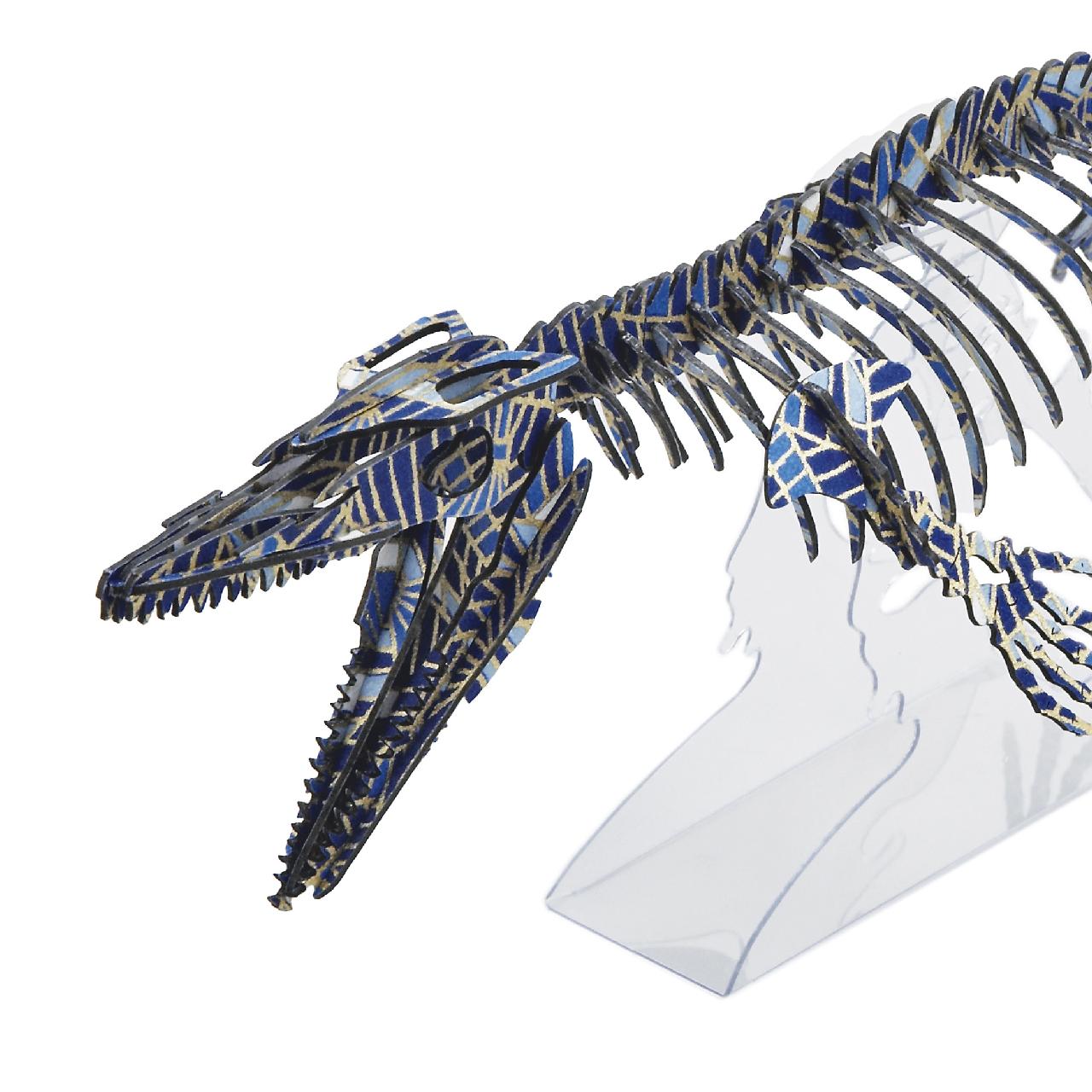 <越前和紙>モササウルス(台座付)<藍金> 3D立体ペーパーパズル