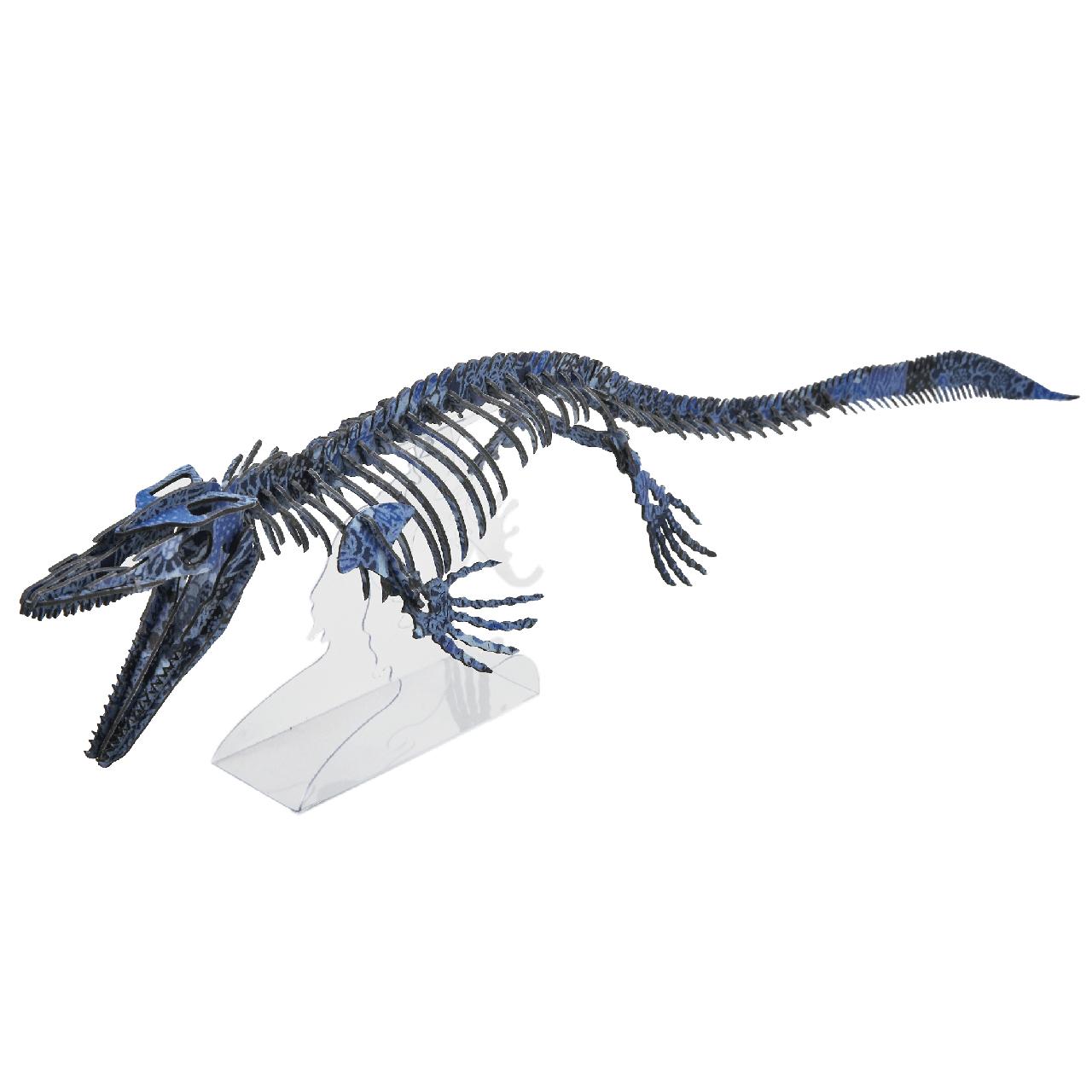 <越前和紙>モササウルス(台座付)<藍> 3D立体ペーパーパズル