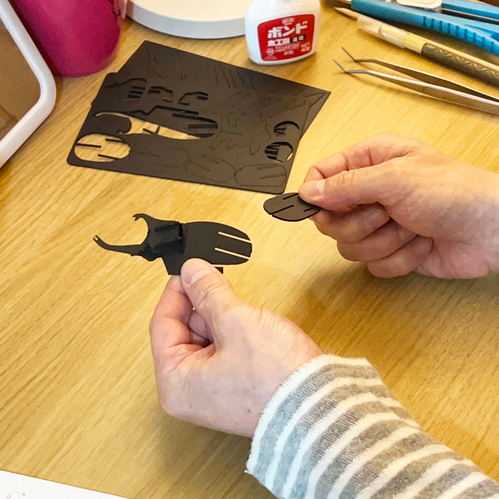 カブトムシ【ブラック】3D立体ペーパーパズル