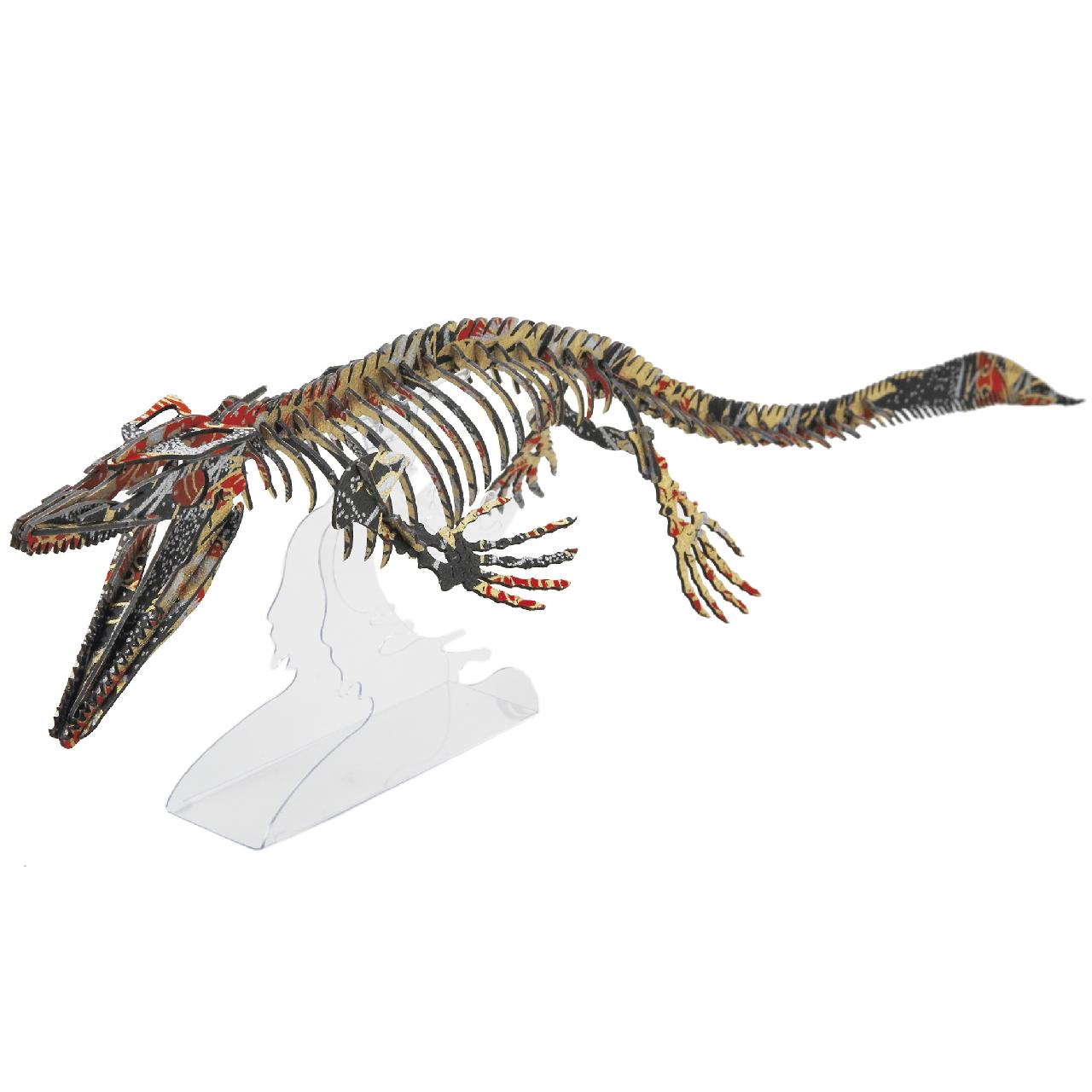 <越前和紙>モササウルス(台座付)<紅> 3D立体ペーパーパズル