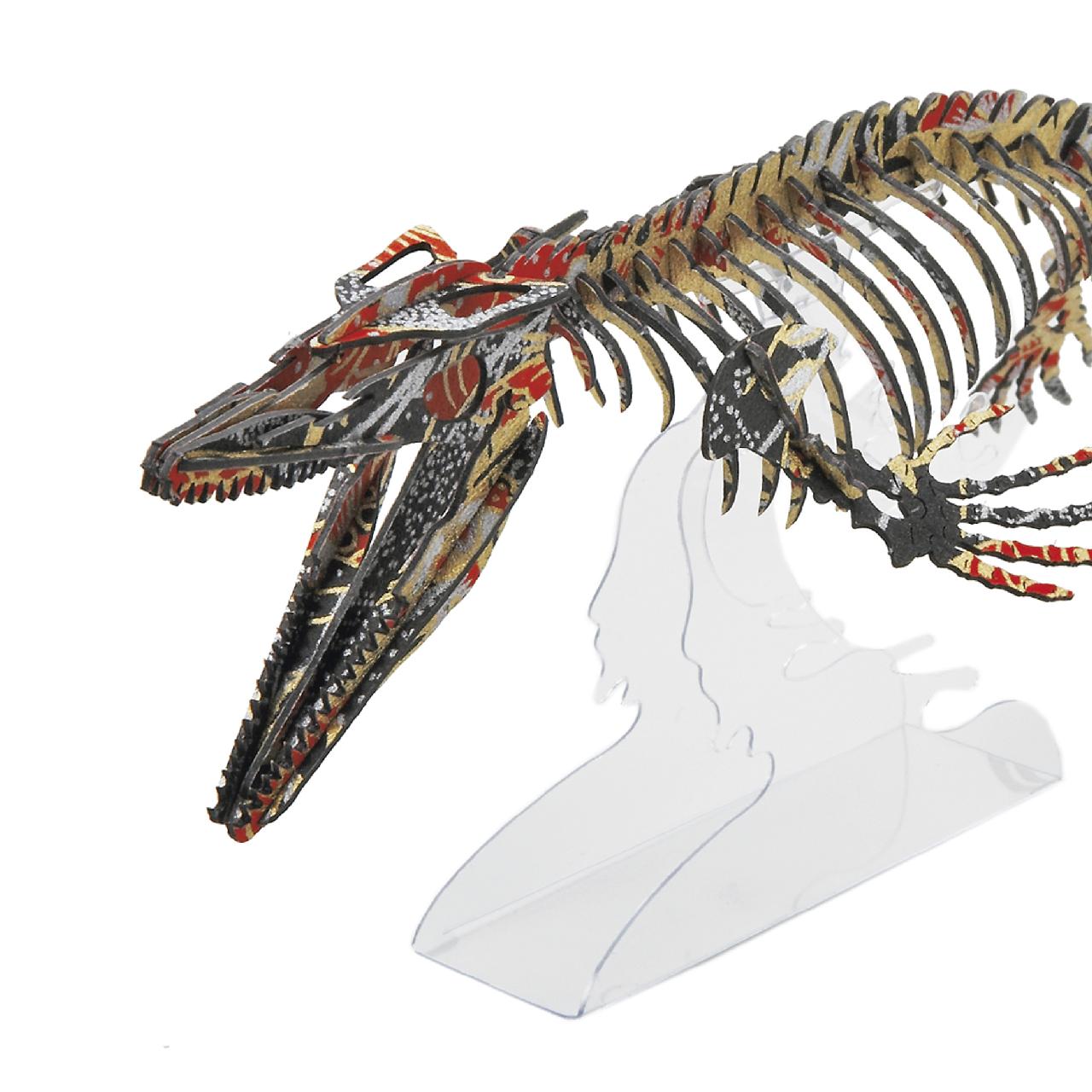 <越前和紙>モササウルス(台座付)<紅> 3D立体ペーパーパズル