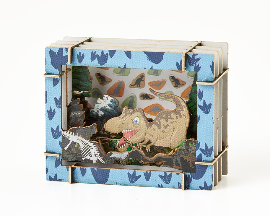 ミニチュア切絵マグネット付きDセット 恐竜