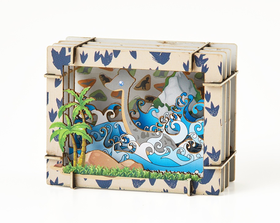 ミニチュア切絵マグネット付きDセット 恐竜