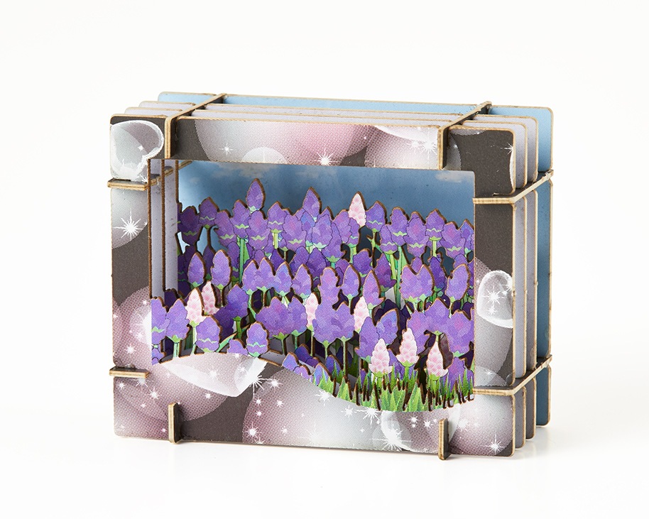 ミニチュア切絵マグネット付きEセット フラワー