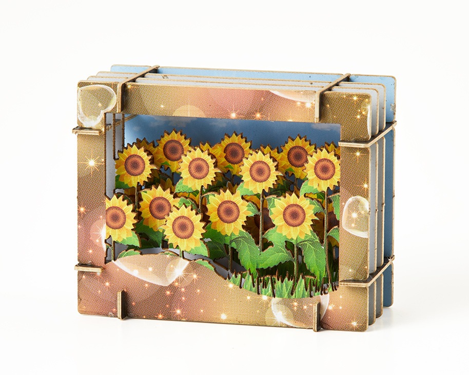 ミニチュア切絵マグネット付きEセット フラワー