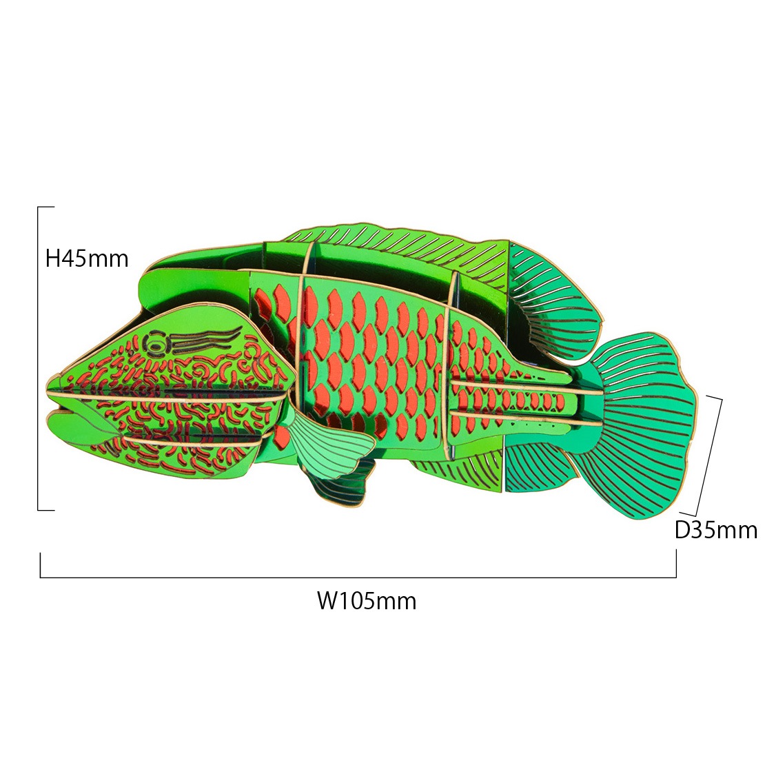 ナポレオンフィッシュ マグネット付き 3D立体ペーパーパズル