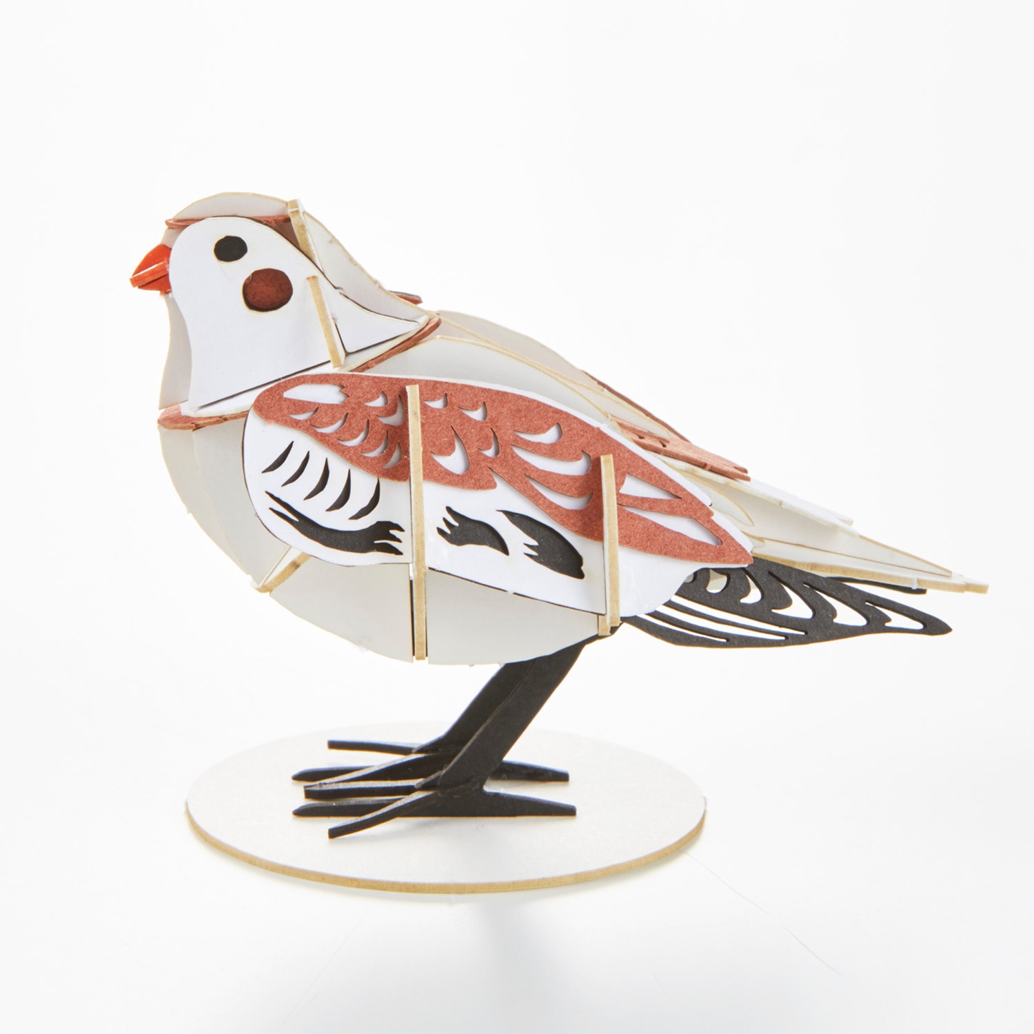 ユキホオジロ 野鳥 3D立体ペーパーパズル