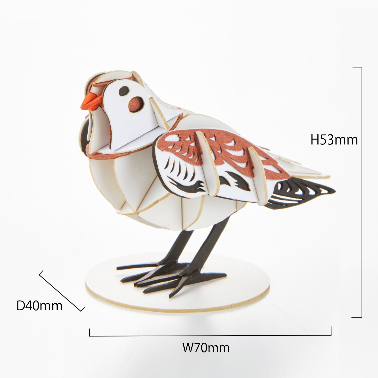 ユキホオジロ 野鳥 3D立体ペーパーパズル | 野鳥シリーズ/Bird Series