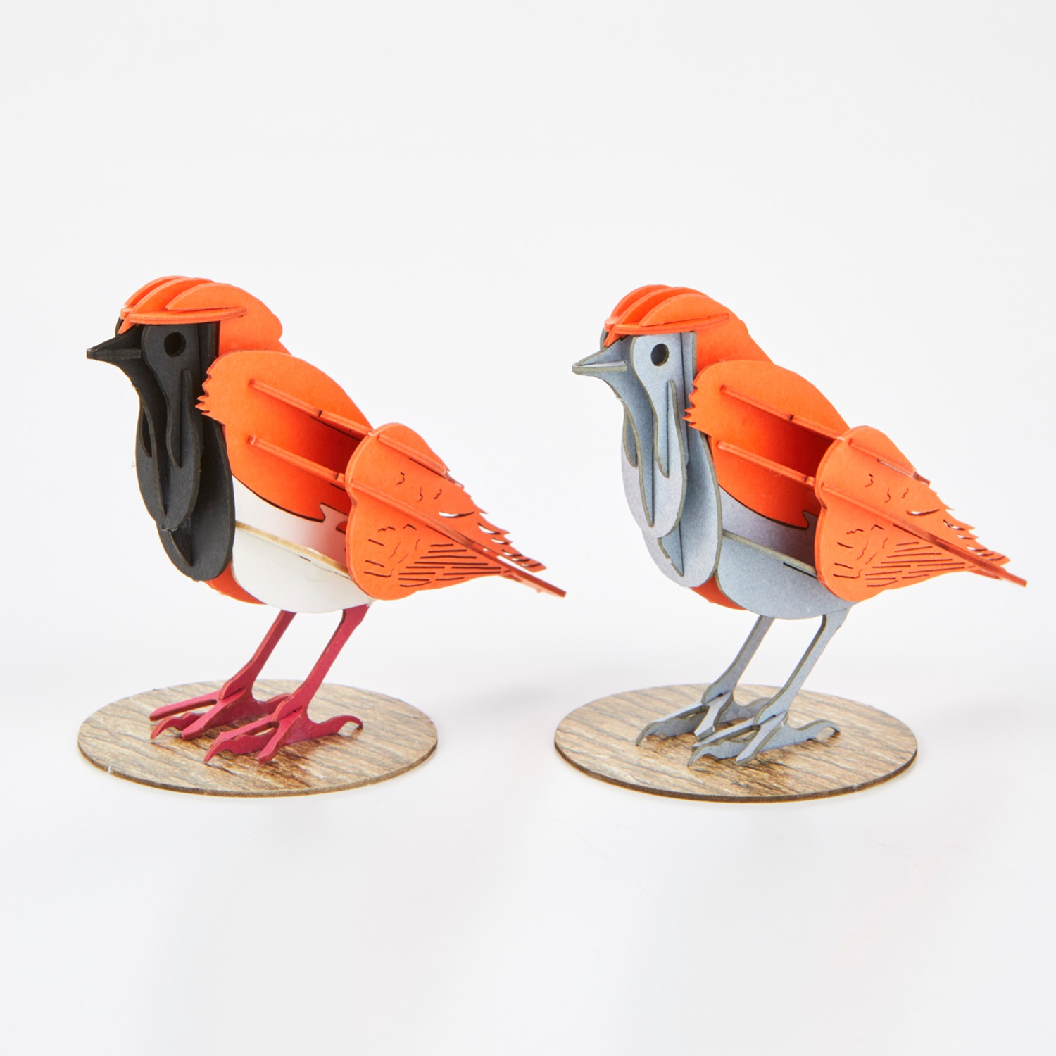 ホントウアカヒゲ（雄雌セット） 野鳥 3D立体ペーパーパズル | 野鳥