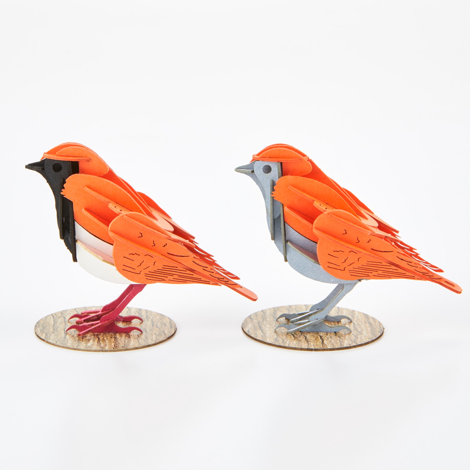 ホントウアカヒゲ（雄雌セット） 野鳥 3D立体ペーパーパズル | 野鳥