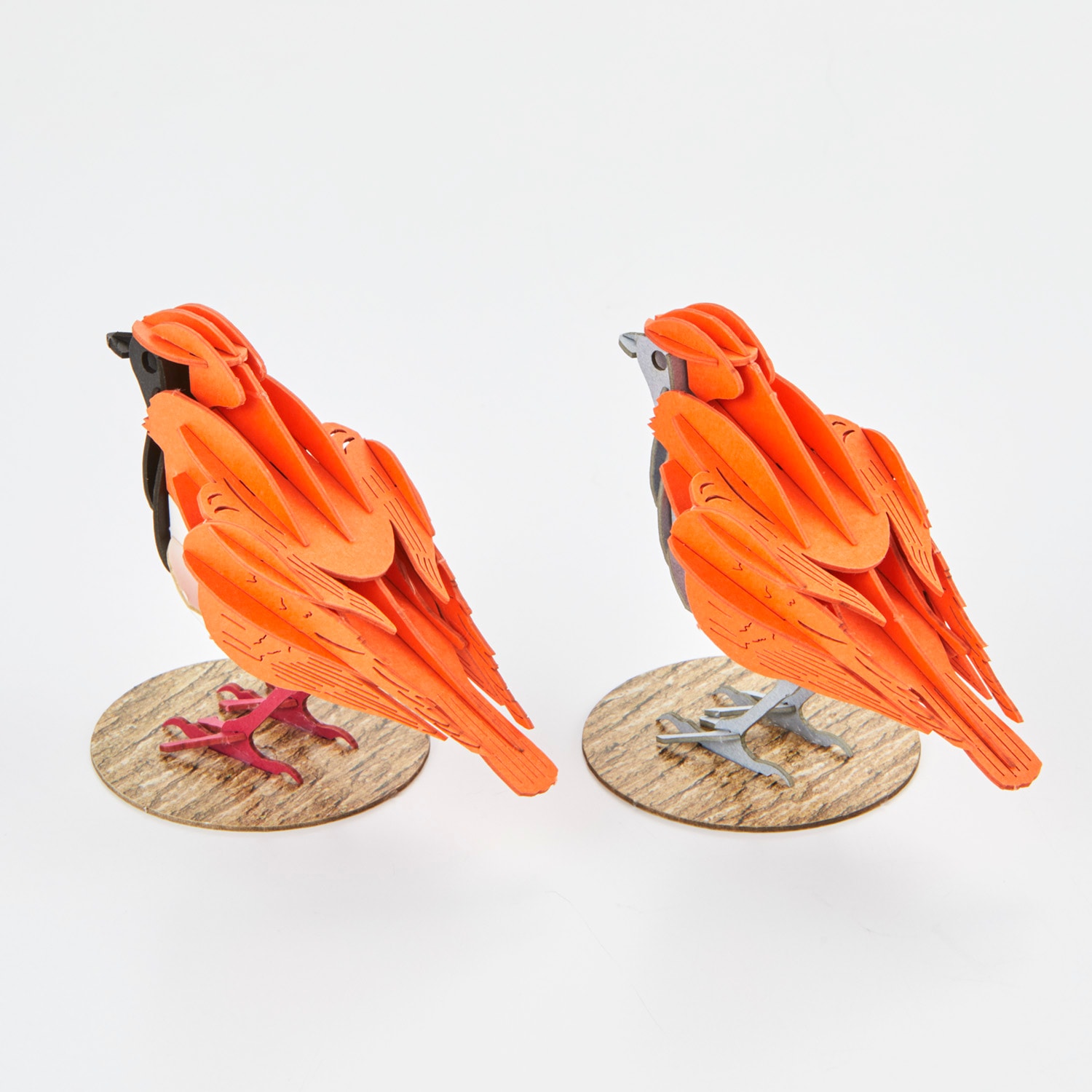 ホントウアカヒゲ（雄雌セット） 野鳥 3D立体ペーパーパズル | 野鳥