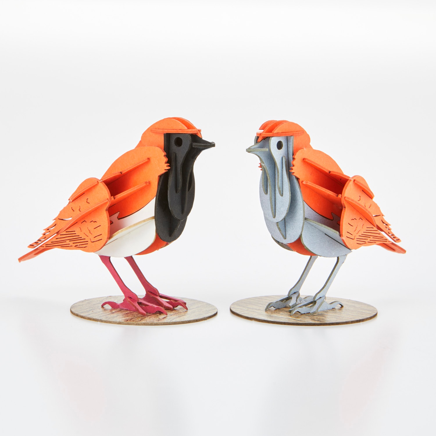 ホントウアカヒゲ（雄雌セット） 野鳥 3D立体ペーパーパズル