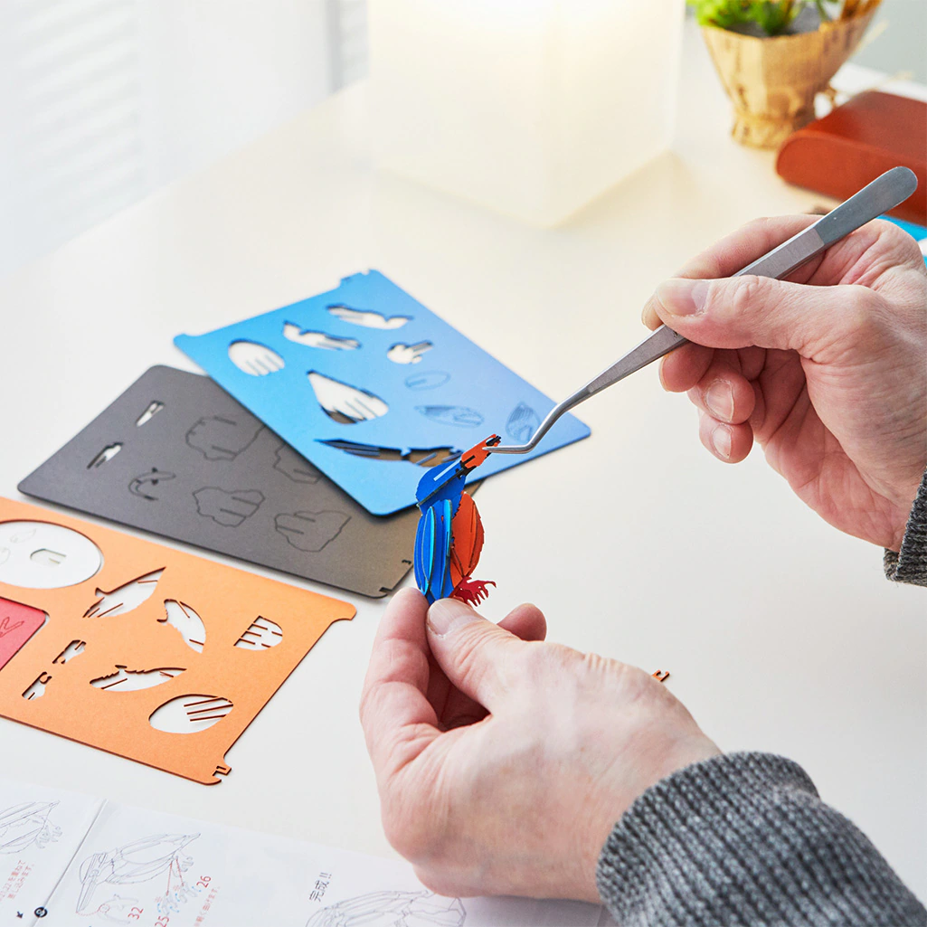 森で出会う-可愛い小鳥の3点セット 3D立体ペーパーパズル