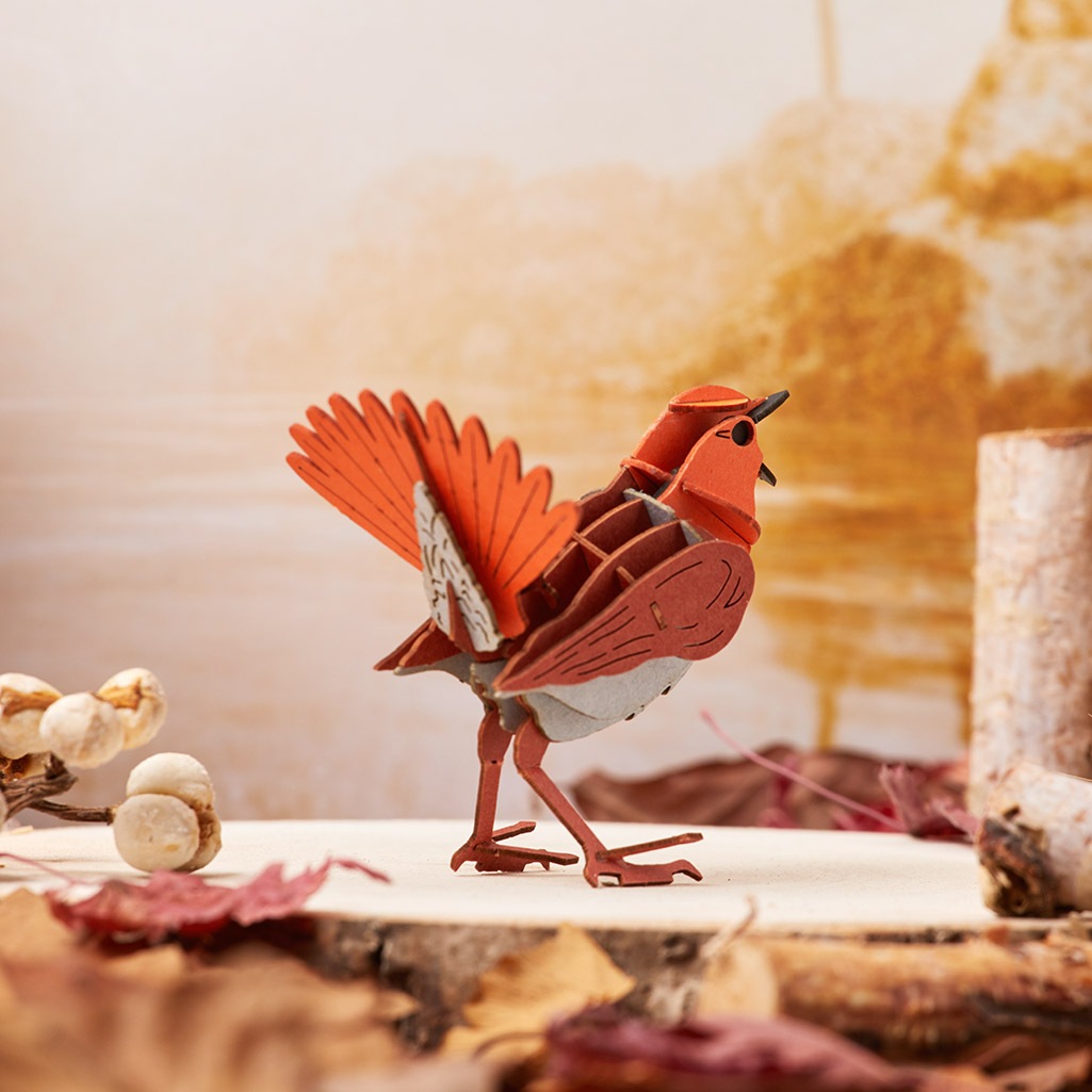 森で出会う-可愛い小鳥の3点セット 3D立体ペーパーパズル