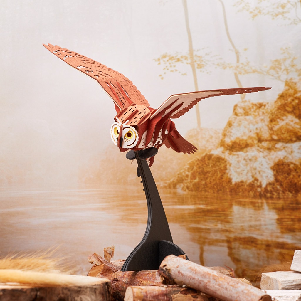 孤高に生きる-個性派バード3点セット 3D立体ペーパーパズル