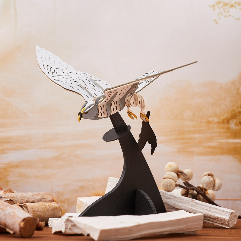 孤高に生きる-個性派バード3点セット 3D立体ペーパーパズル | ギフト