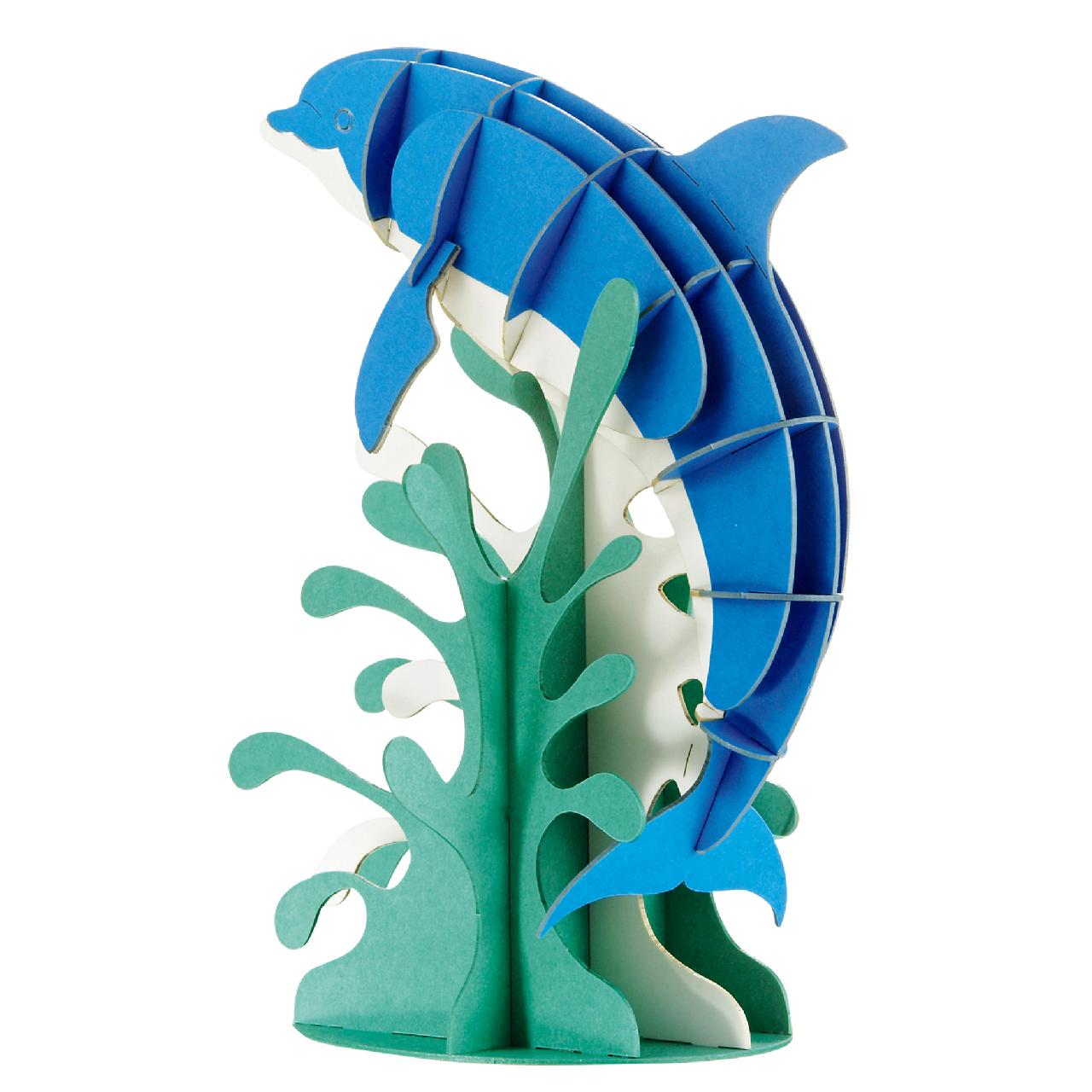 B. Tapper イルカの版画 23/100 イルカジャンプ<ブルー> 3D立体ペーパーパズル | イルカ/Dolphin | PazuMe