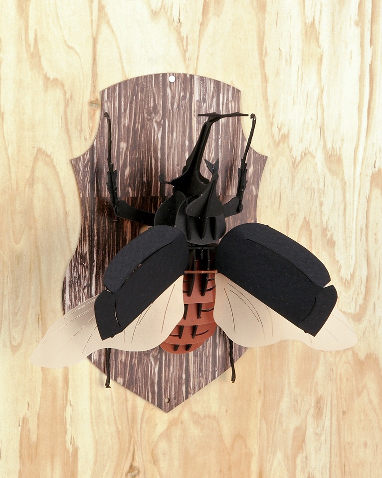 ■＜昆虫標本＞カブトムシ 3D立体ペーパーパズル 壁掛けタイプ