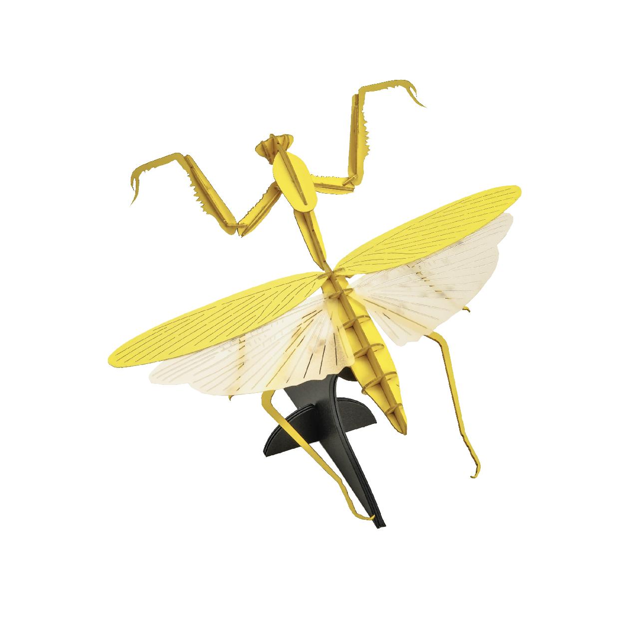■＜昆虫標本＞カマキリ(イエロー) 3D立体ペーパーパズル 壁掛けタイプ