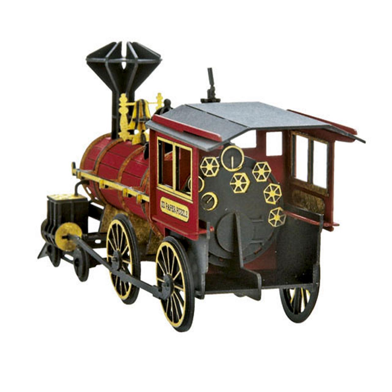 ■蒸気機関車<レッド> 3D立体ペーパーパズル