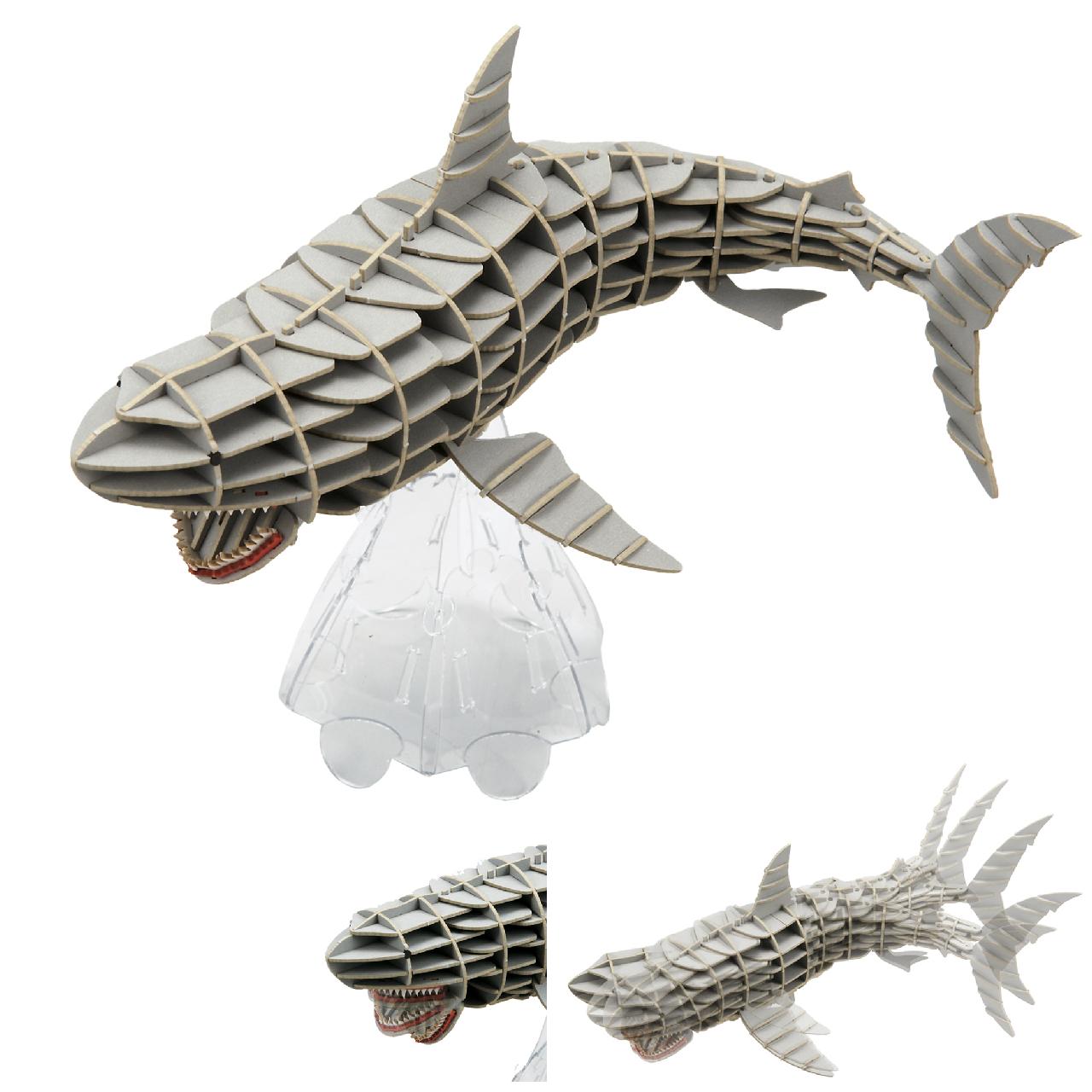 DXホオジロザメ（MOVE）グレー 3D立体ペーパーパズル