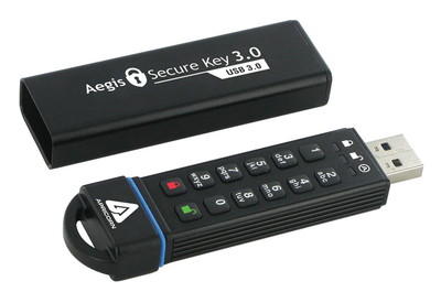 Apricorn Aegis Secure Key 120GB 暗証番号データセキュリティUSB3.0メモリ ASK-256-120GB｜ASK3-120GB|暗号化セキュリティ対応|USBメモリー