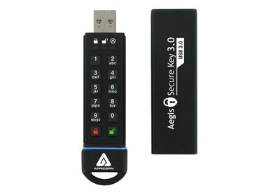 Apricorn Aegis Secure Key 480GB 暗証番号データセキュリティUSB3.0メモリ｜ASK3-480GB|480GB〜512GB|USBメモリー